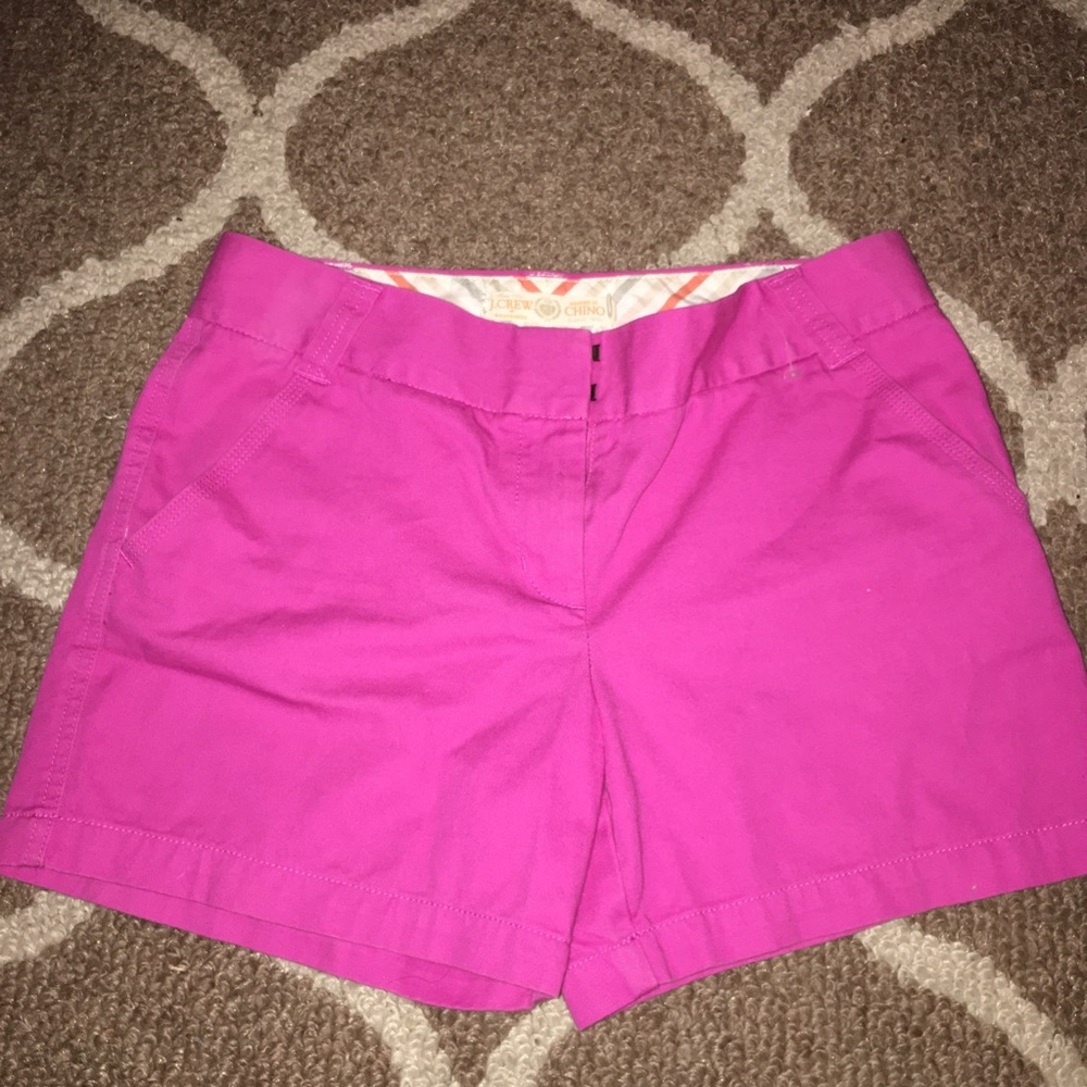 J Crew hot pink chino shorts